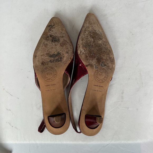 Dries Van Noten Red Patent Slingback Heels 35.5 - Picture 7 of 10